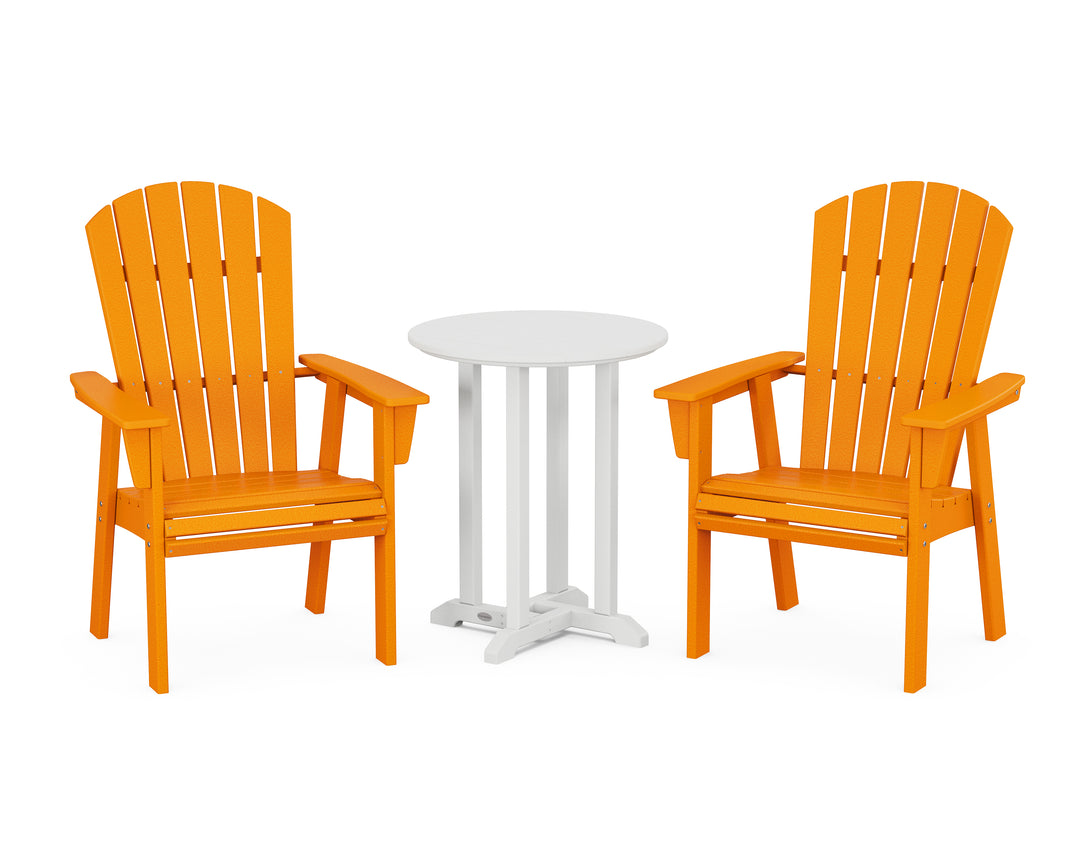 POLYWOOD® Nautical Adirondack 3-Piece Round Bistro Dining Set