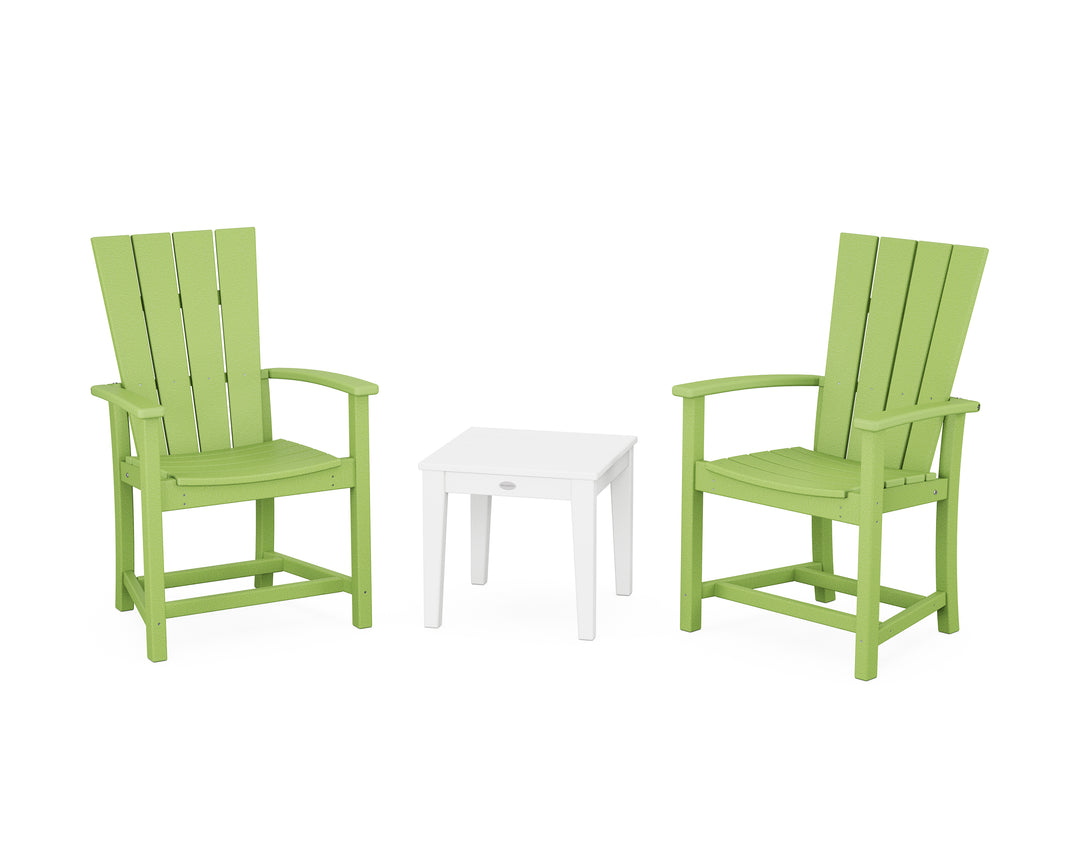 POLYWOOD® Quattro 3-Piece Upright Adirondack Chair Set