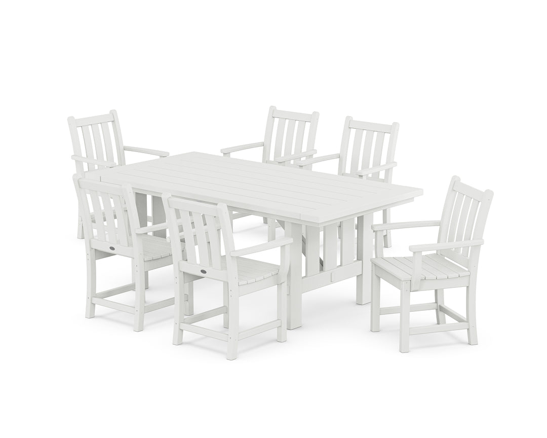 POLYWOOD® Traditional Garden Arm Chair 7-Piece Mission Dining Set