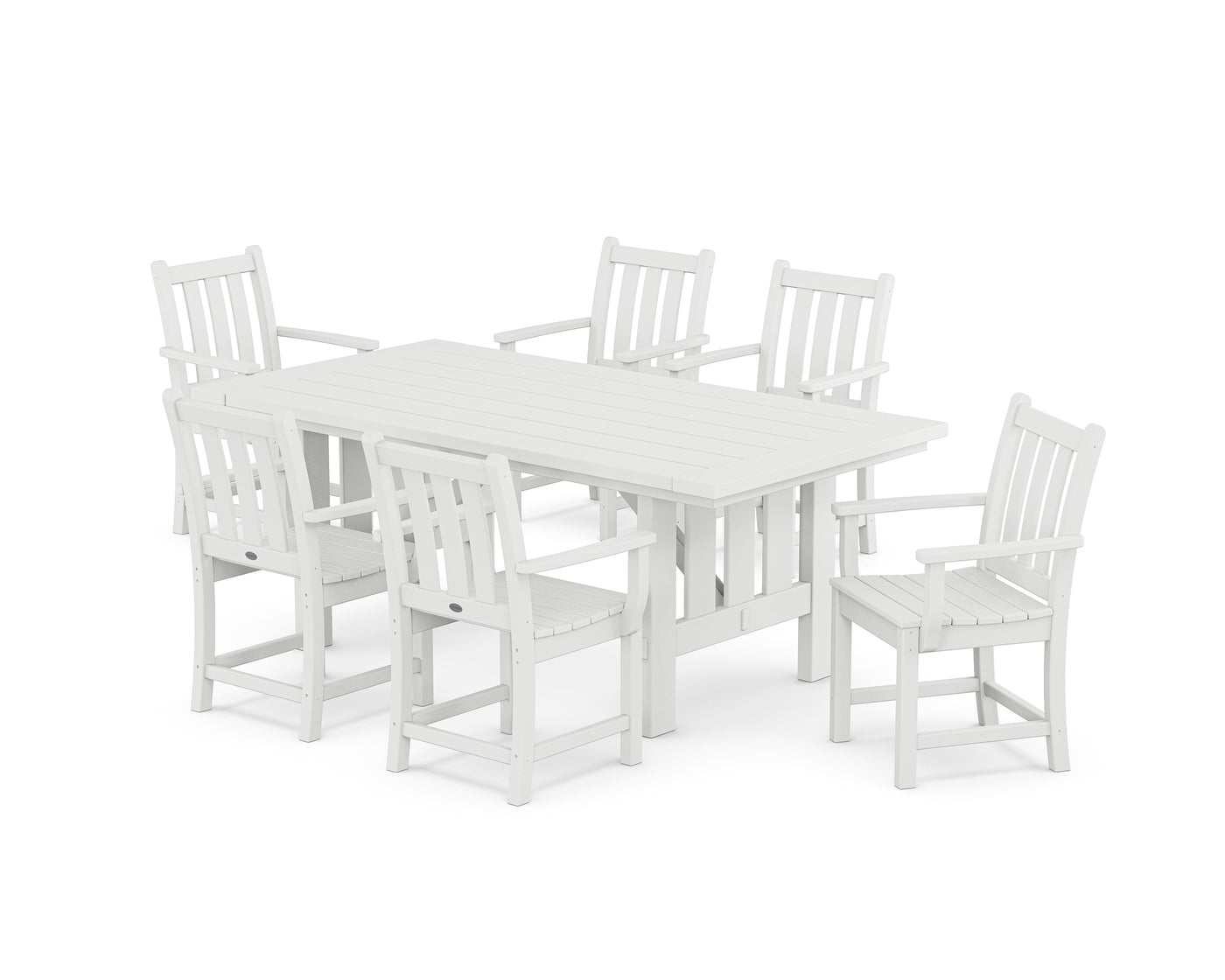 Traditional Garden Arm Chair 7-Piece Mission Dining Set