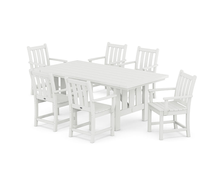 POLYWOOD® Traditional Garden Arm Chair 7-Piece Mission Dining Set