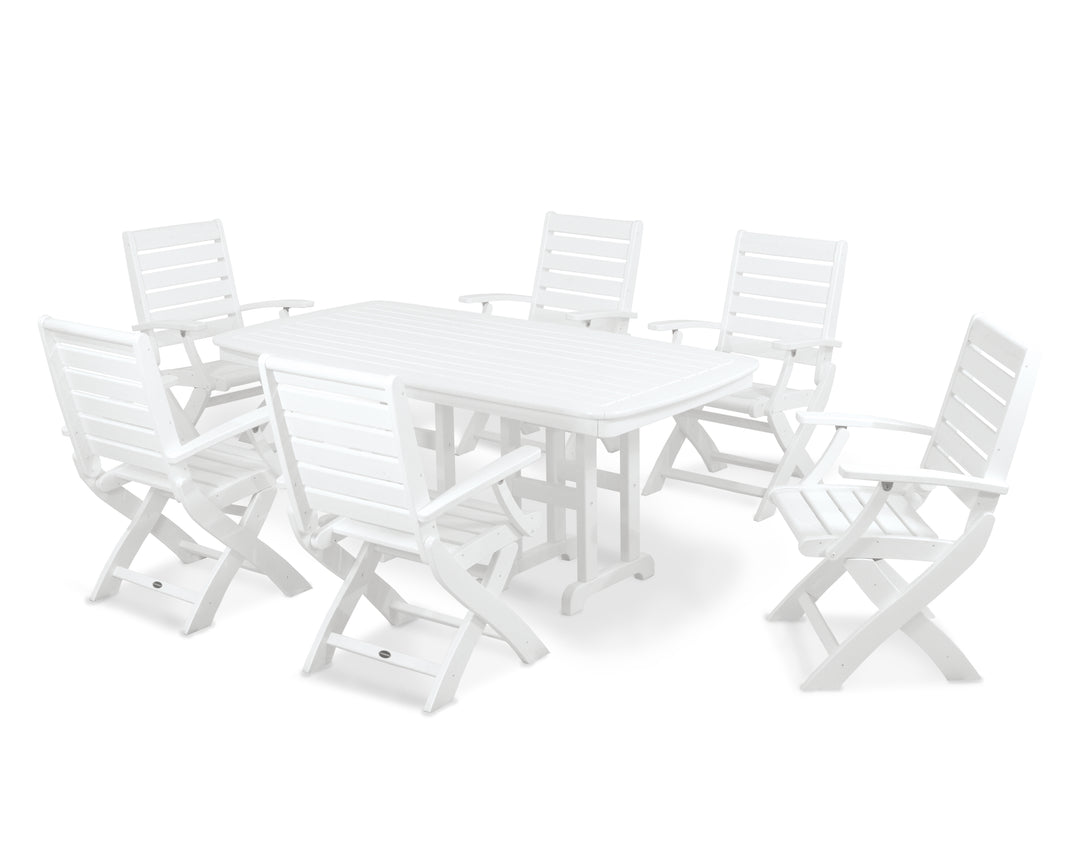 POLYWOOD® Signature Folding Chair 7-Piece Dining Set