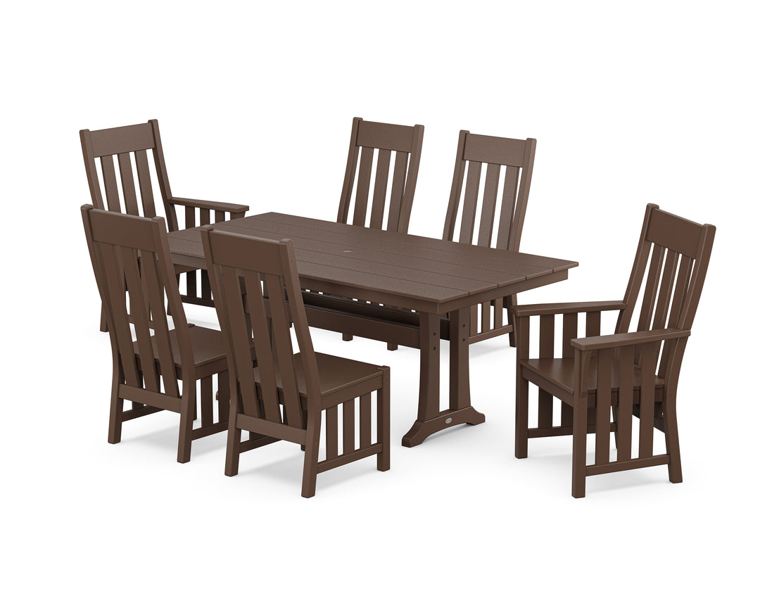 Martha Stewart by POLYWOOD® Acadia 7-Piece Farmhouse Dining Set with Trestle Legs