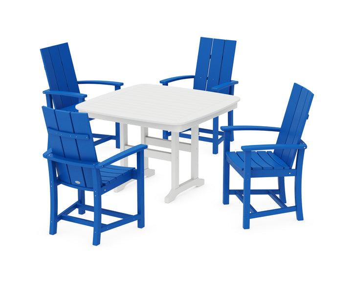 POLYWOOD® Modern Adirondack 5-Piece Dining Set with Trestle Legs