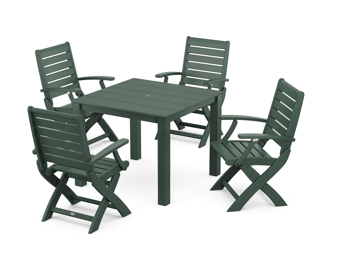 POLYWOOD® Signature Folding Chair 5-Piece Parsons Dining Set