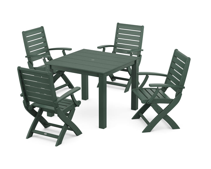 POLYWOOD® Signature Folding Chair 5-Piece Parsons Dining Set