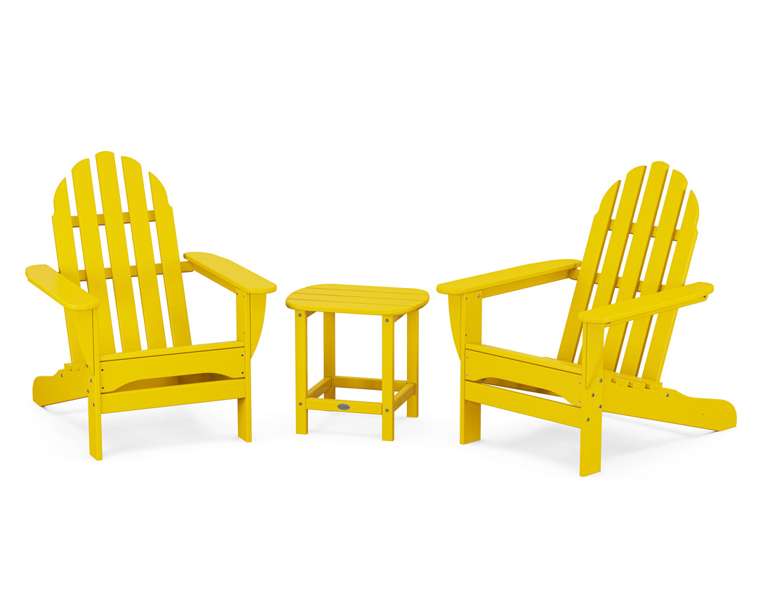 POLYWOOD® Classic Adirondack 3-Piece Set with South Beach 18" Side Table
