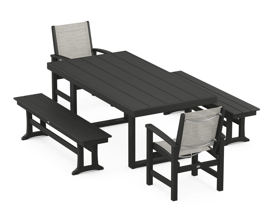 POLYWOOD® Coastal 5-Piece Dining Set with Trestle Legs