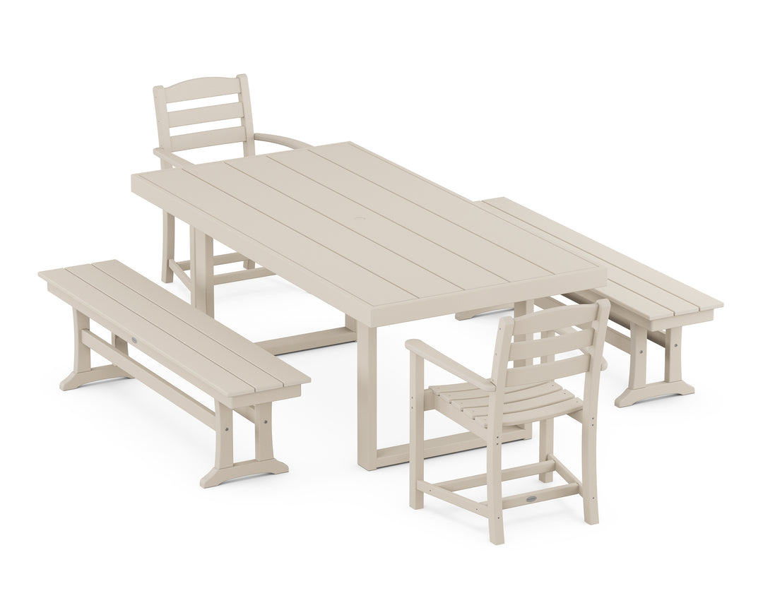 POLYWOOD® La Casa Café 5-Piece Dining Set with Benches