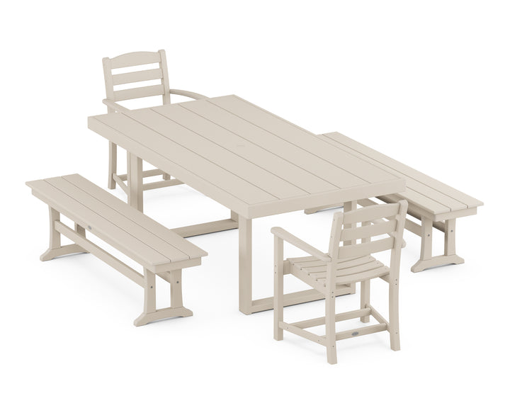 POLYWOOD® La Casa Café 5-Piece Dining Set with Benches