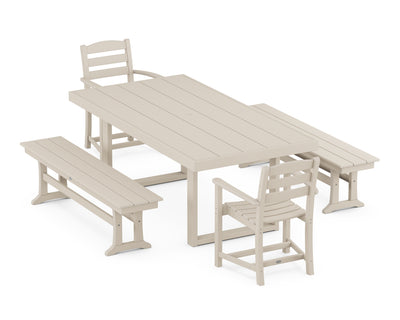 La Casa CafŽ 5-Piece Dining Set with Benches