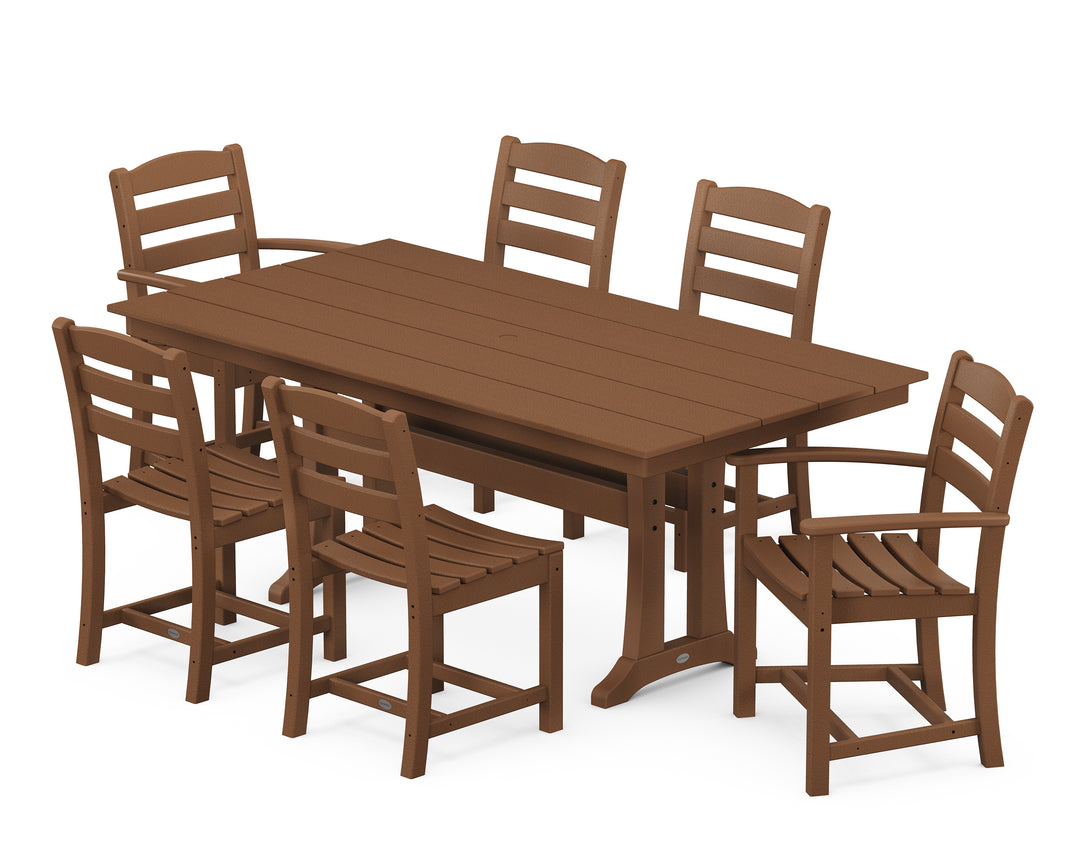 POLYWOOD® La Casa Café 7-Piece Farmhouse Dining Set with Trestle Legs