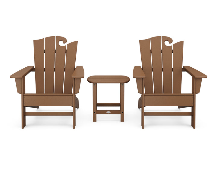POLYWOOD® Wave 3-Piece Adirondack Set with The Ocean Chair