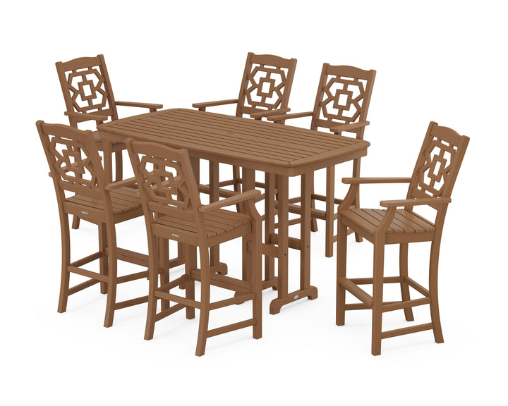 Martha Stewart by POLYWOOD® Chinoiserie Arm Chair 7-Piece Bar Set