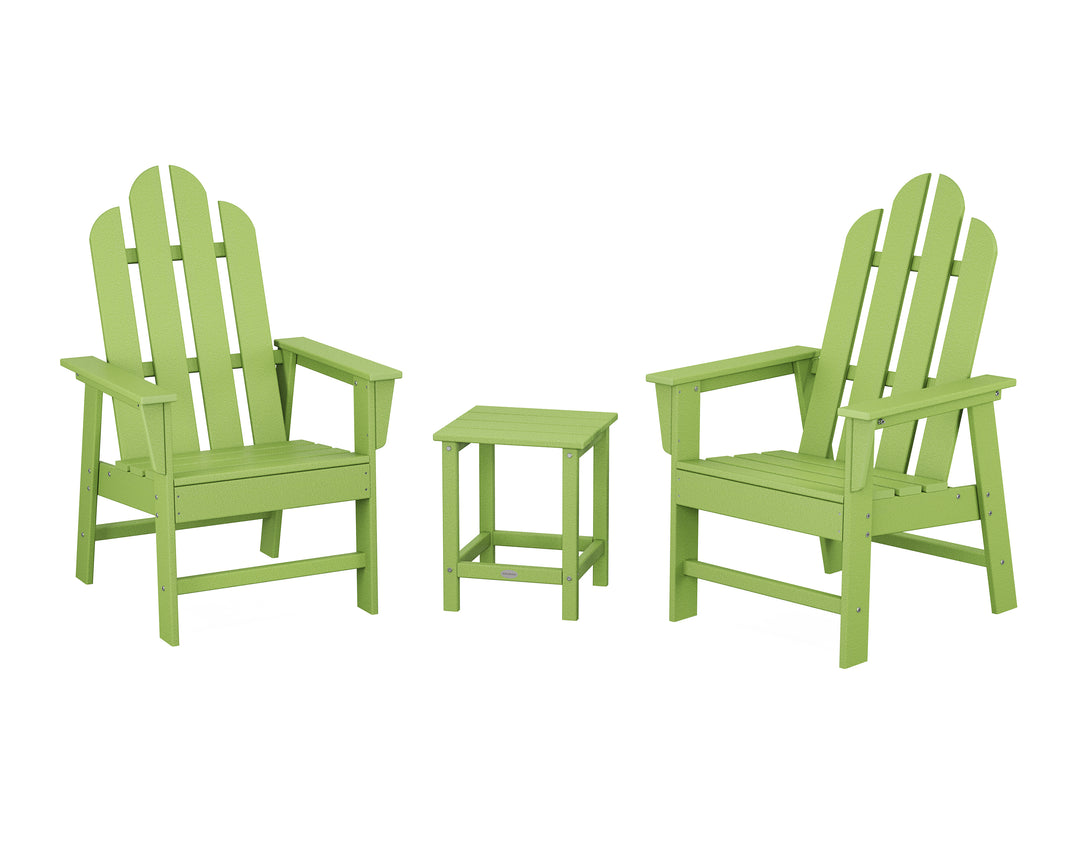 POLYWOOD® Long Island 3-Piece Upright Adirondack Chair Set