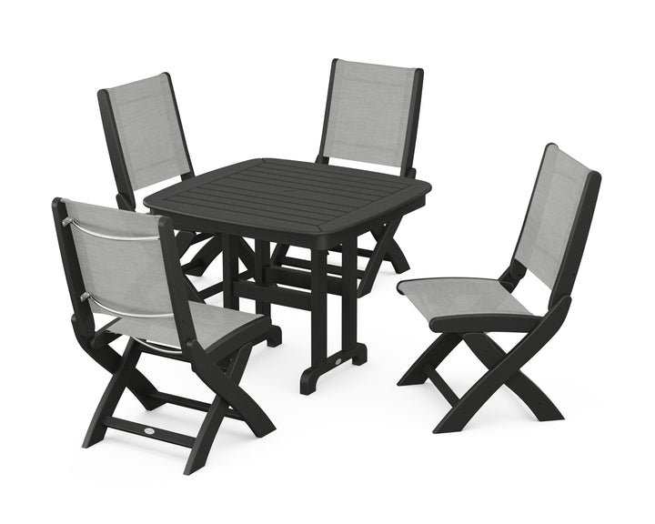 POLYWOOD® Coastal Folding Side Chair 5-Piece Dining Set