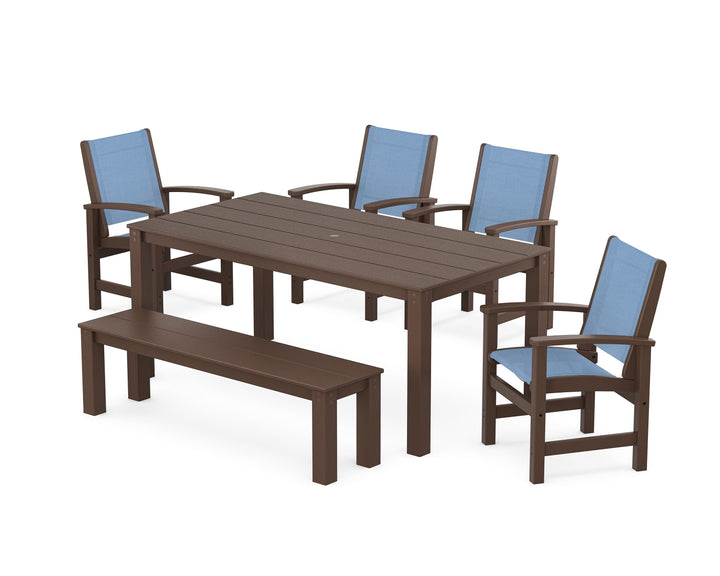 POLYWOOD® Coastal 6-Piece Parsons Dining Set with Bench