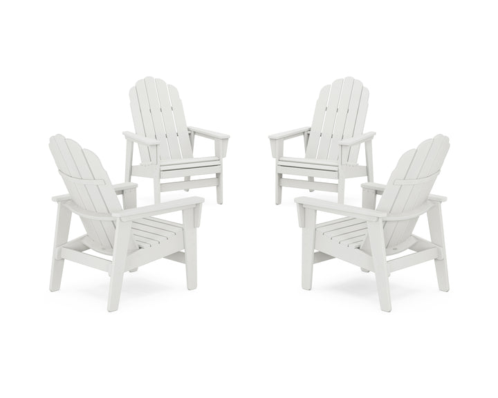 POLYWOOD® 4-Piece Vineyard Grand Upright Adirondack Chair Conversation Set
