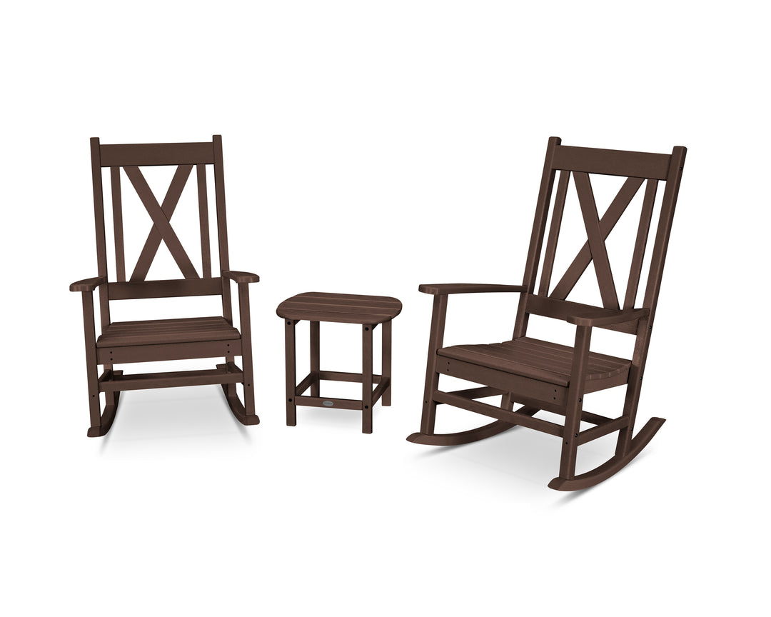 POLYWOOD® Braxton 3-Piece Porch Rocking Chair Set