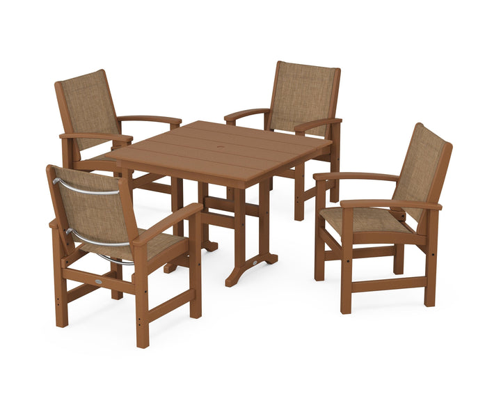 POLYWOOD® Coastal 5-Piece Farmhouse Dining Set