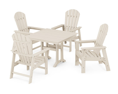 South Beach 5-Piece Farmhouse Dining Set With Trestle Legs