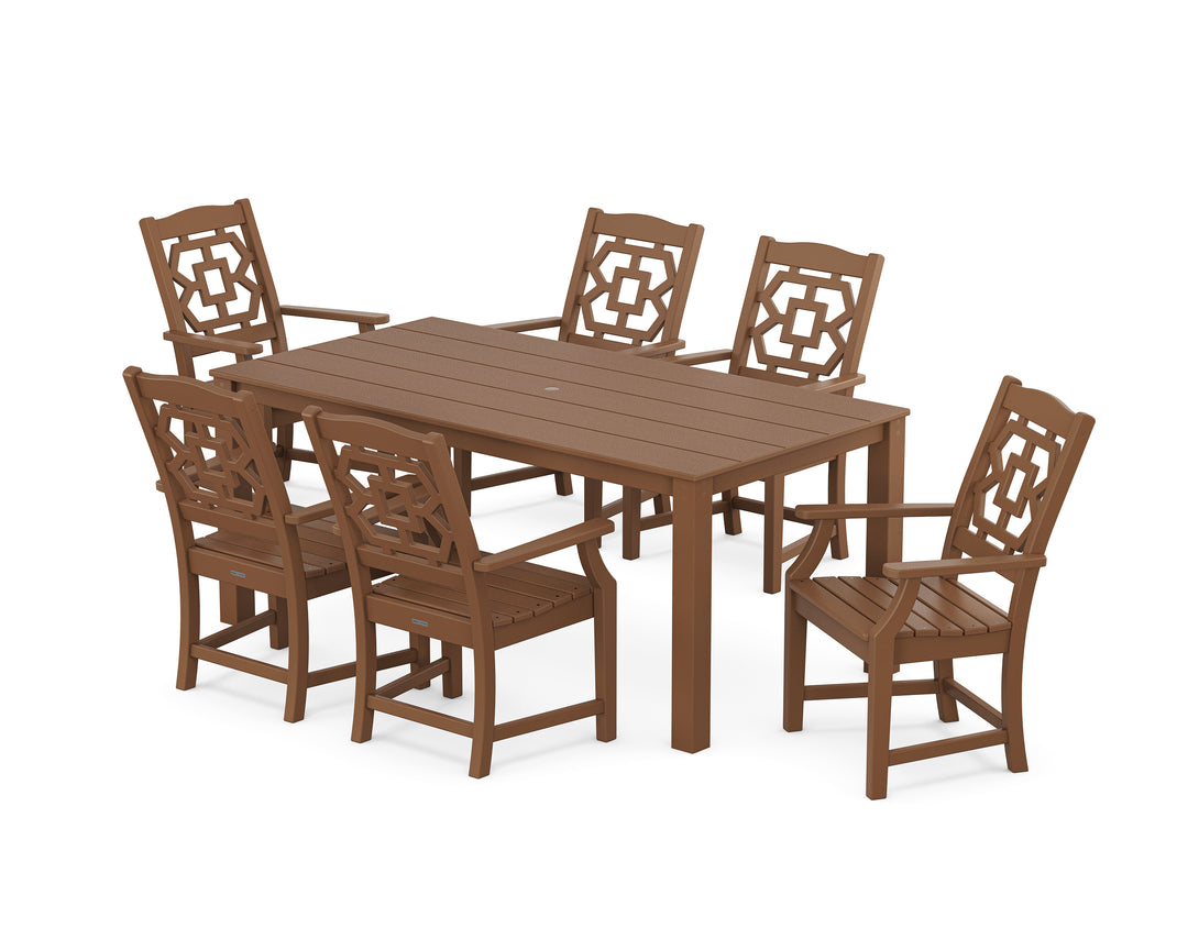 Martha Stewart by POLYWOOD® Chinoiserie Arm Chair 7-Piece Parsons Dining Set