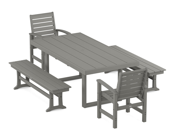 POLYWOOD® Signature 5-Piece Dining Set with Benches