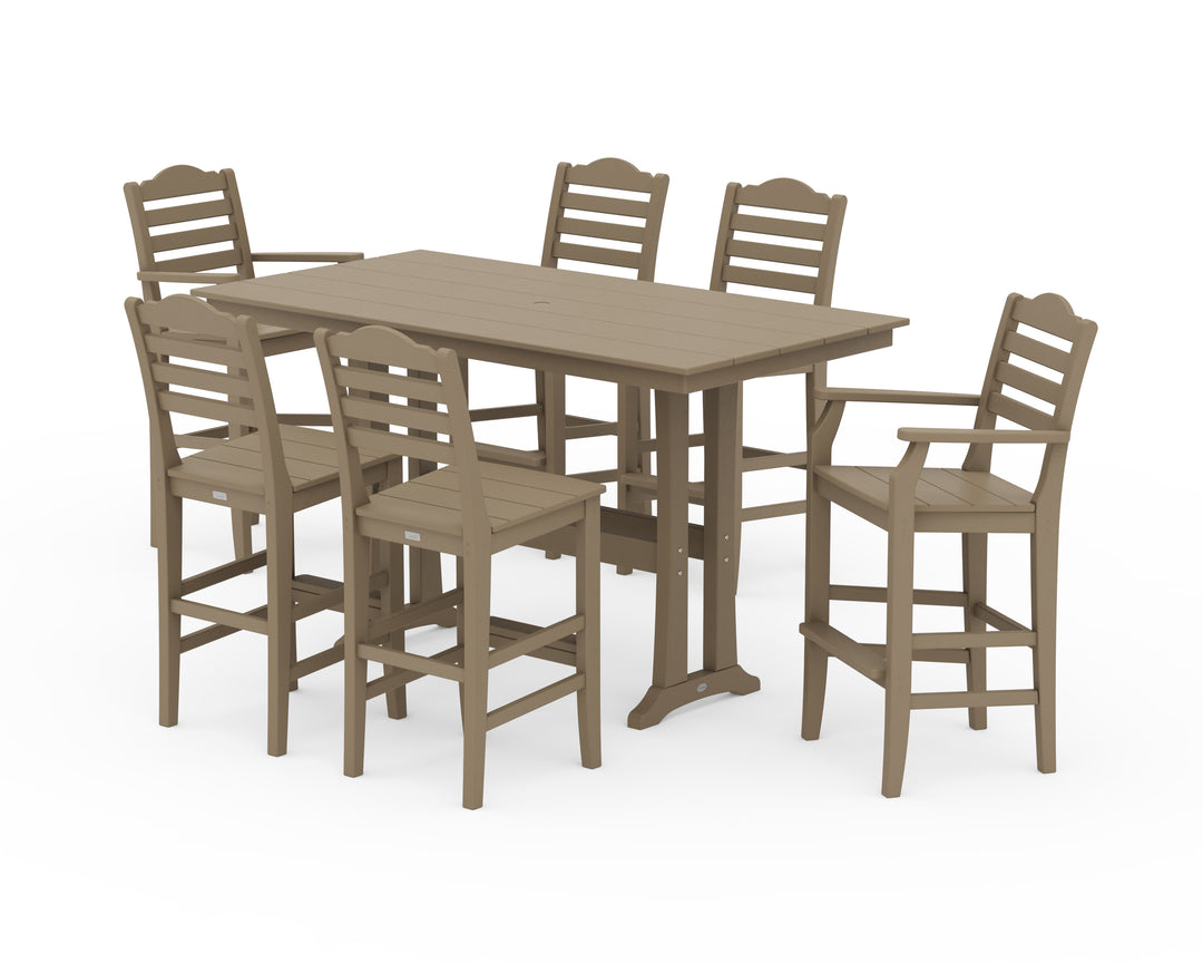 Draper James™ by  POLYWOOD® Savannah 7-Piece Farmhouse Bar Set with Trestle Legs