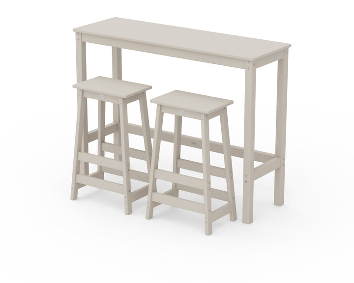 POLYWOOD® Modern Studio Stool 3-Piece Bar Balcony Set
