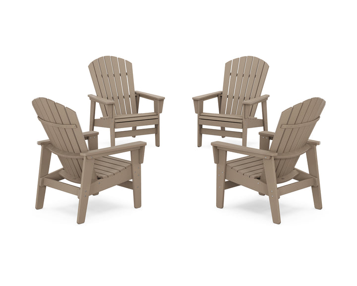 POLYWOOD® 4-Piece Nautical Grand Upright Adirondack Chair Conversation Set