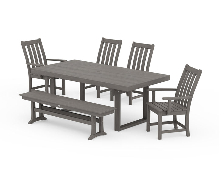 POLYWOOD® Vineyard 6-Piece Dining Set with Bench
