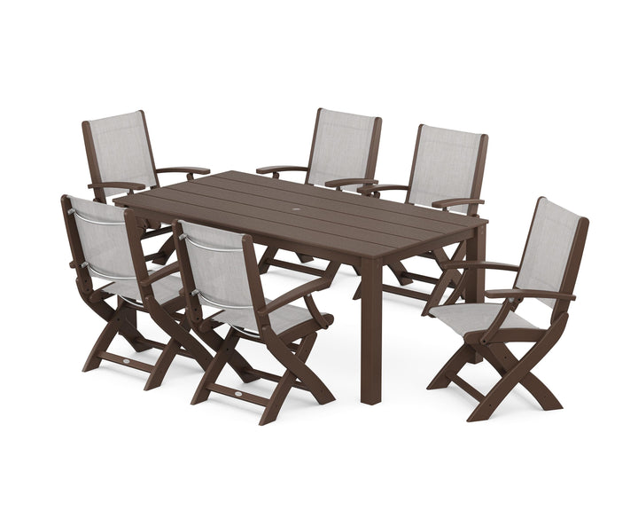 POLYWOOD® Coastal Folding Chair 7-Piece Parsons Dining Set