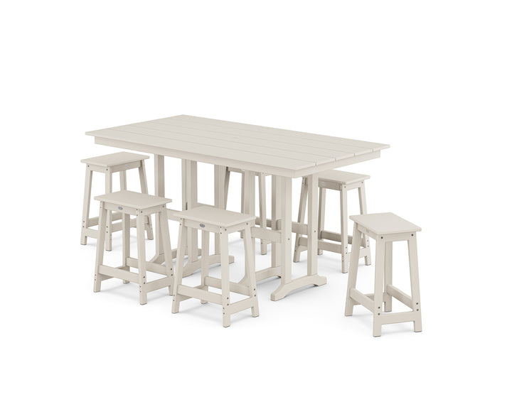 POLYWOOD® Modern Studio Counter Stool 7-Piece Set