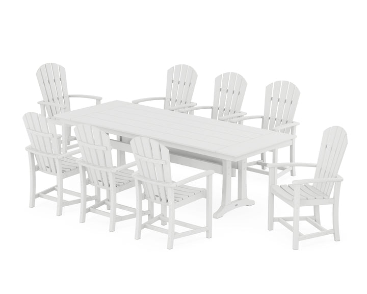 POLYWOOD® Palm Coast 9-Piece Farmhouse Dining Set with Trestle Legs
