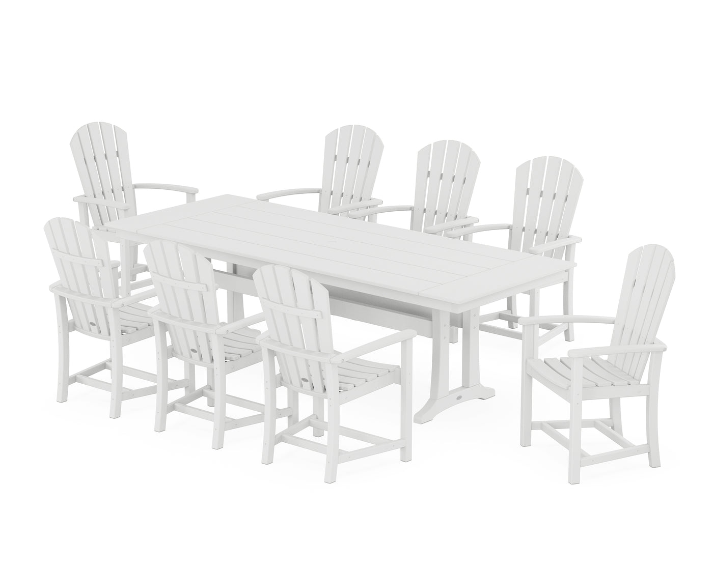 Palm Coast 9-Piece Farmhouse Dining Set with Trestle Legs