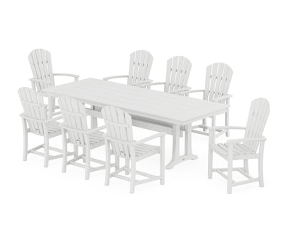 Palm Coast 9-Piece Farmhouse Dining Set with Trestle Legs