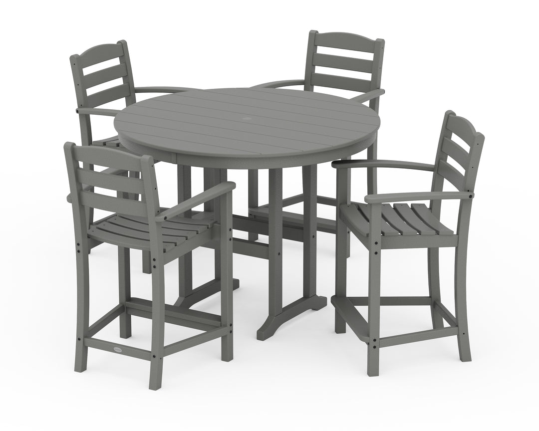POLYWOOD® La Casa Café 5-Piece Round Farmhouse Counter Set