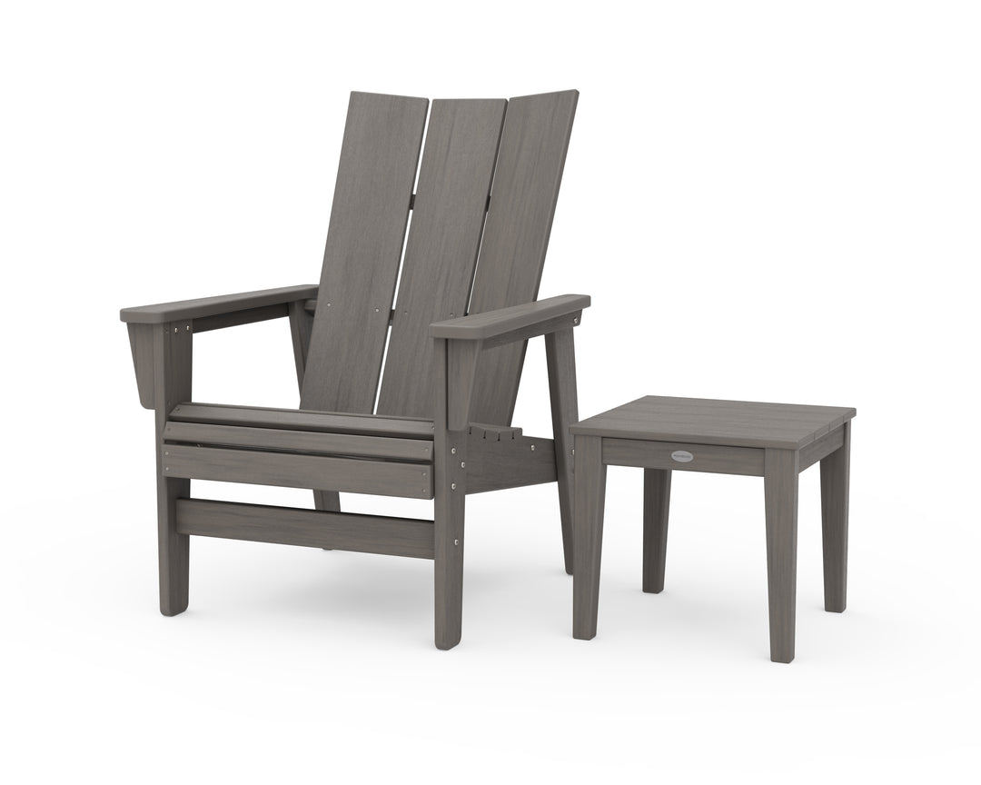 POLYWOOD® Modern Grand Upright Adirondack Chair with Side Table