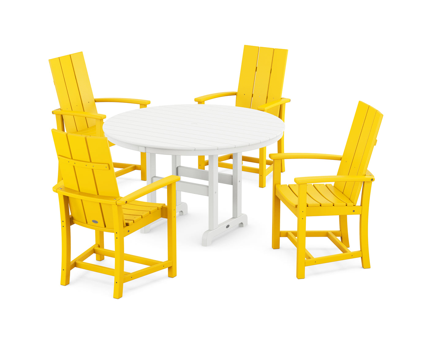 Modern Adirondack 5-Piece Round Farmhouse Dining Set