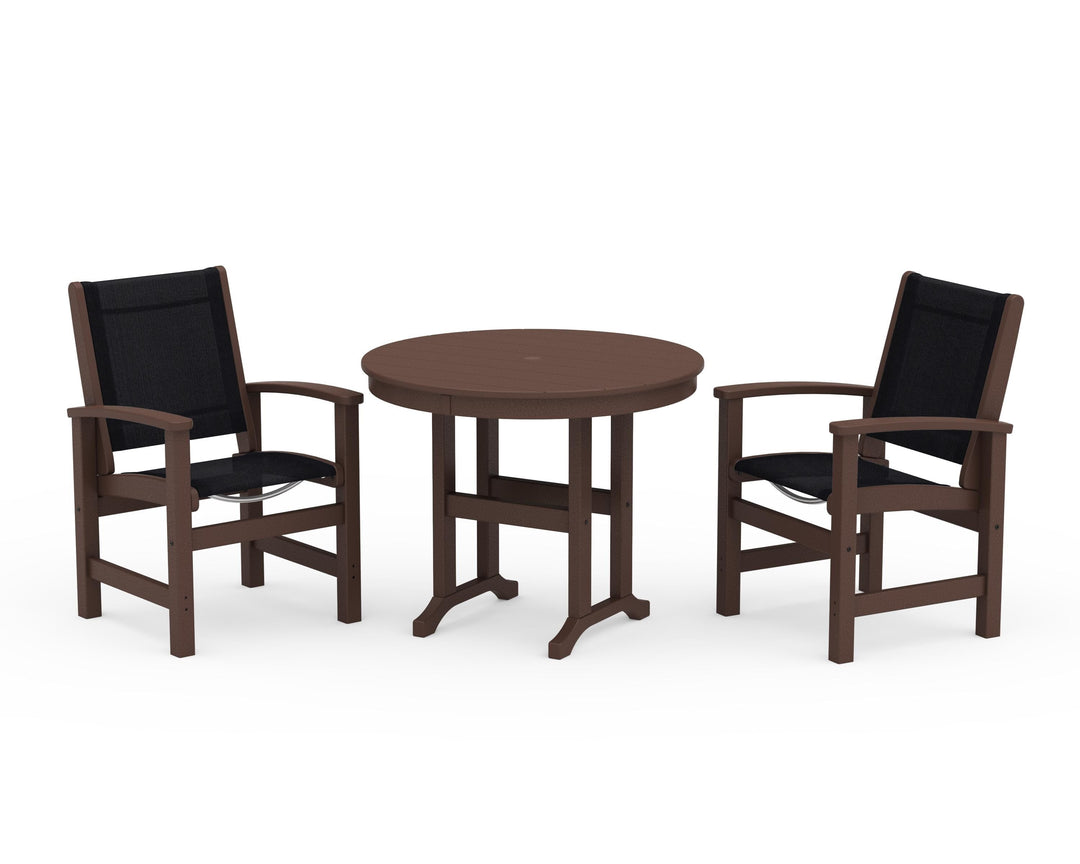 POLYWOOD® Coastal 3-Piece Round Dining Set