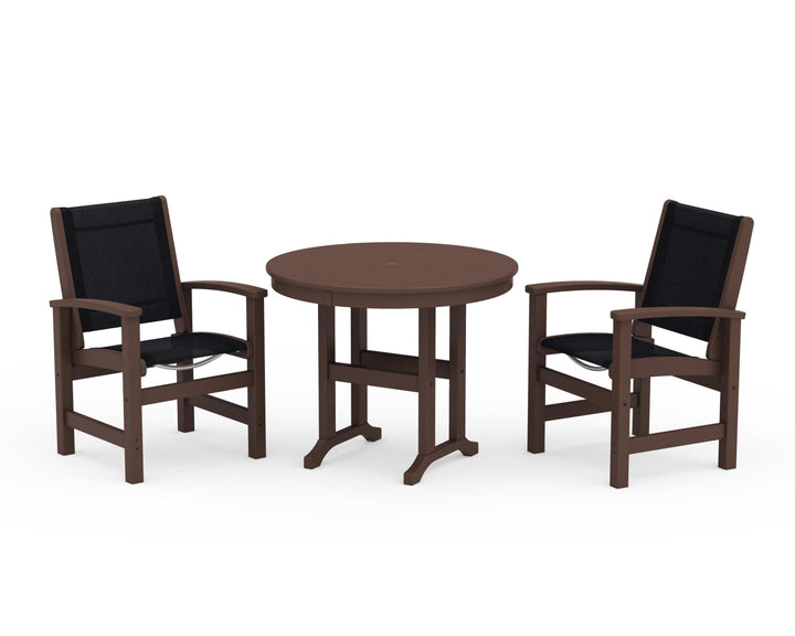 POLYWOOD® Coastal 3-Piece Round Dining Set