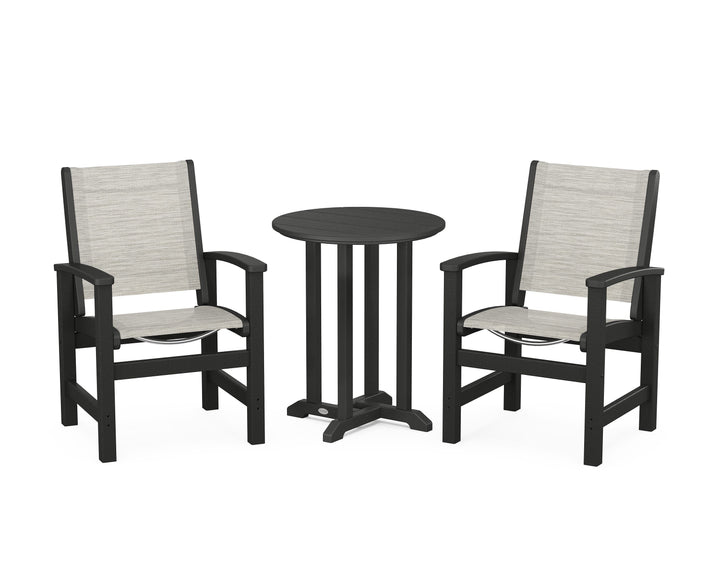 POLYWOOD® Coastal 3-Piece Round Bistro Dining Set