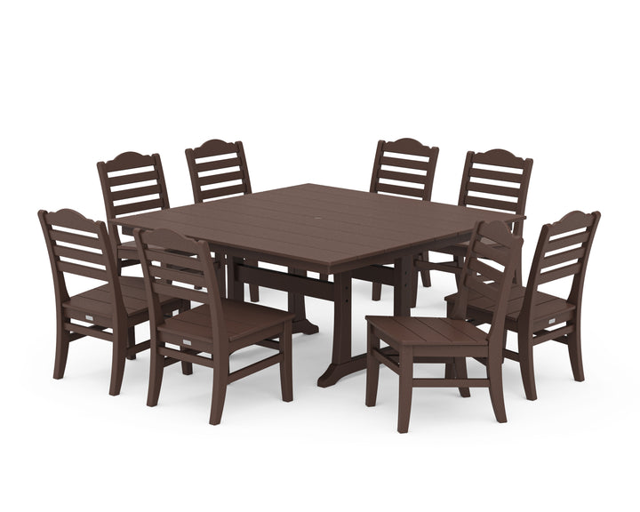 POLYWOOD® Savannah Side Chair 9-Piece Square Farmhouse Dining Set with Trestle Legs