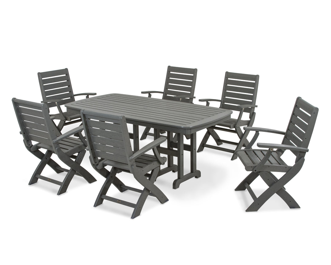 POLYWOOD® Signature Folding Chair 7-Piece Dining Set