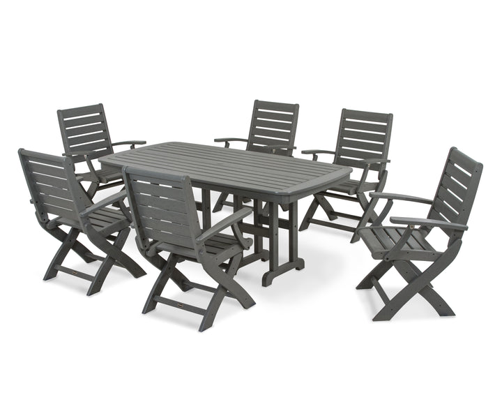 POLYWOOD® Signature Folding Chair 7-Piece Dining Set