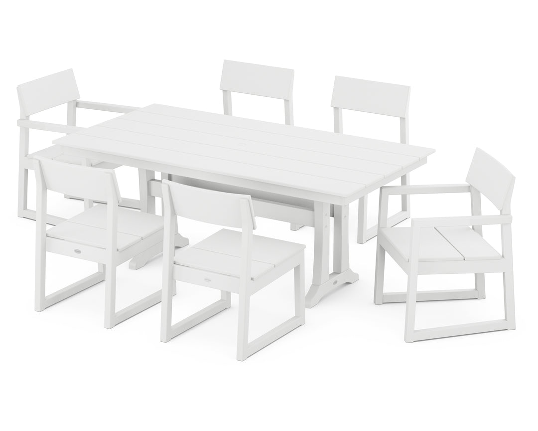 POLYWOOD® EDGE 7-Piece Farmhouse Trestle Dining Set