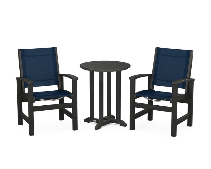 POLYWOOD® Coastal 3-Piece Round Bistro Dining Set