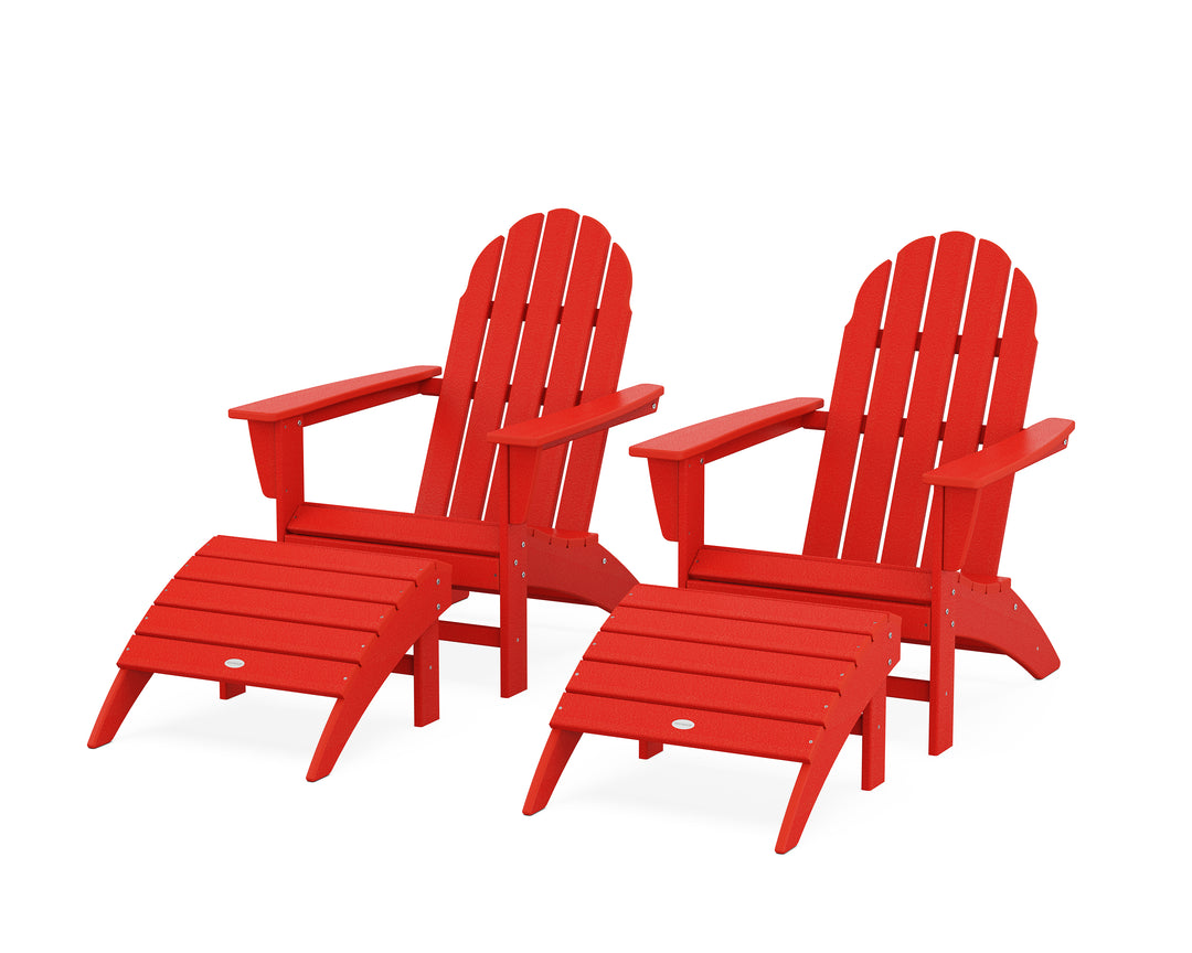 POLYWOOD® Vineyard Adirondack Chair 4-Piece Set with Ottomans