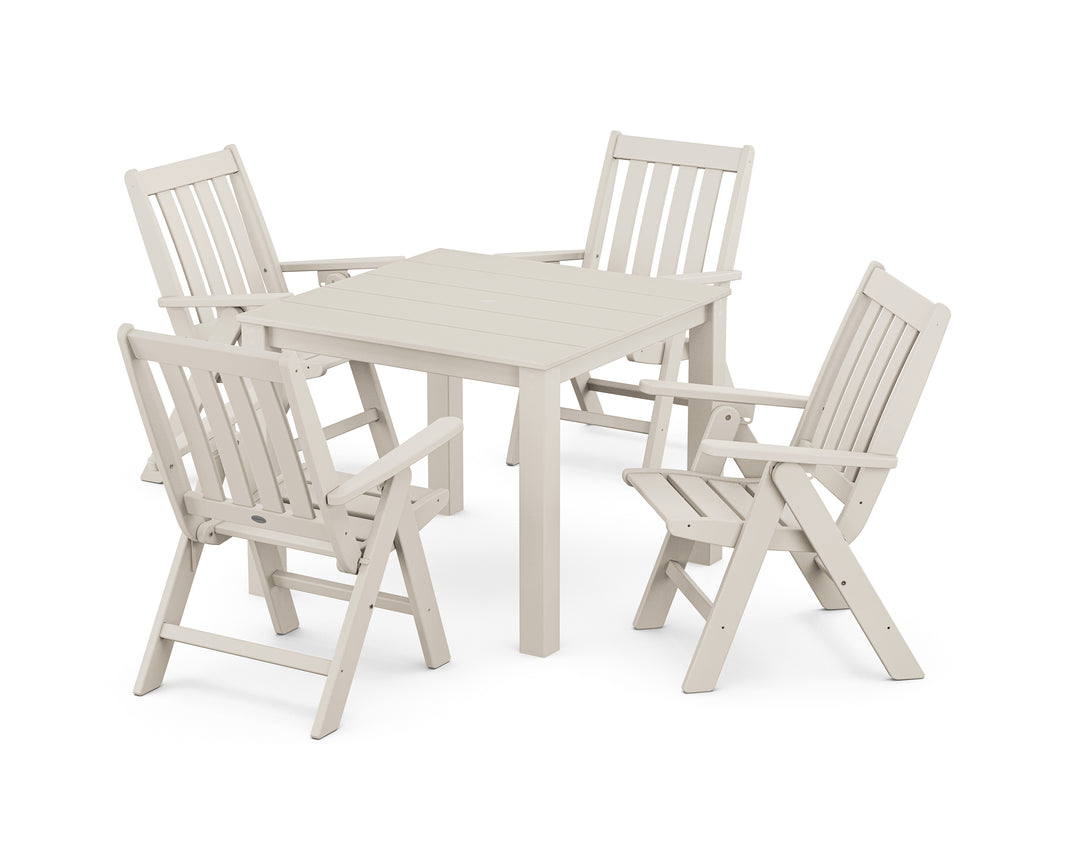 POLYWOOD® Vineyard Folding Chair 5-Piece Parsons Dining Set