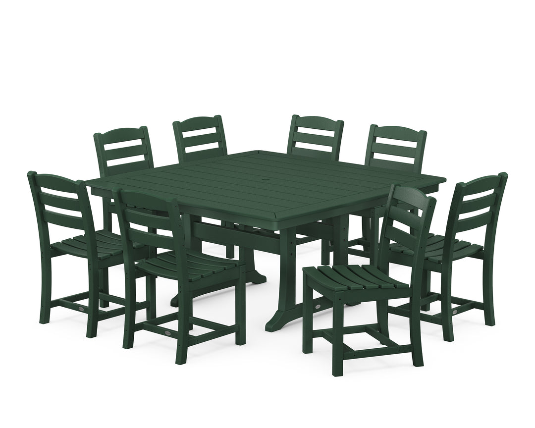 POLYWOOD® La Casa Café 9-Piece Nautical Trestle Dining Set